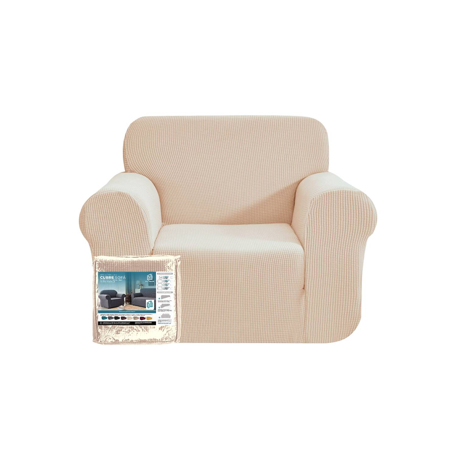 GENERICO Funda Cubre Sofa Protectora Beige - 3 Cuerpos