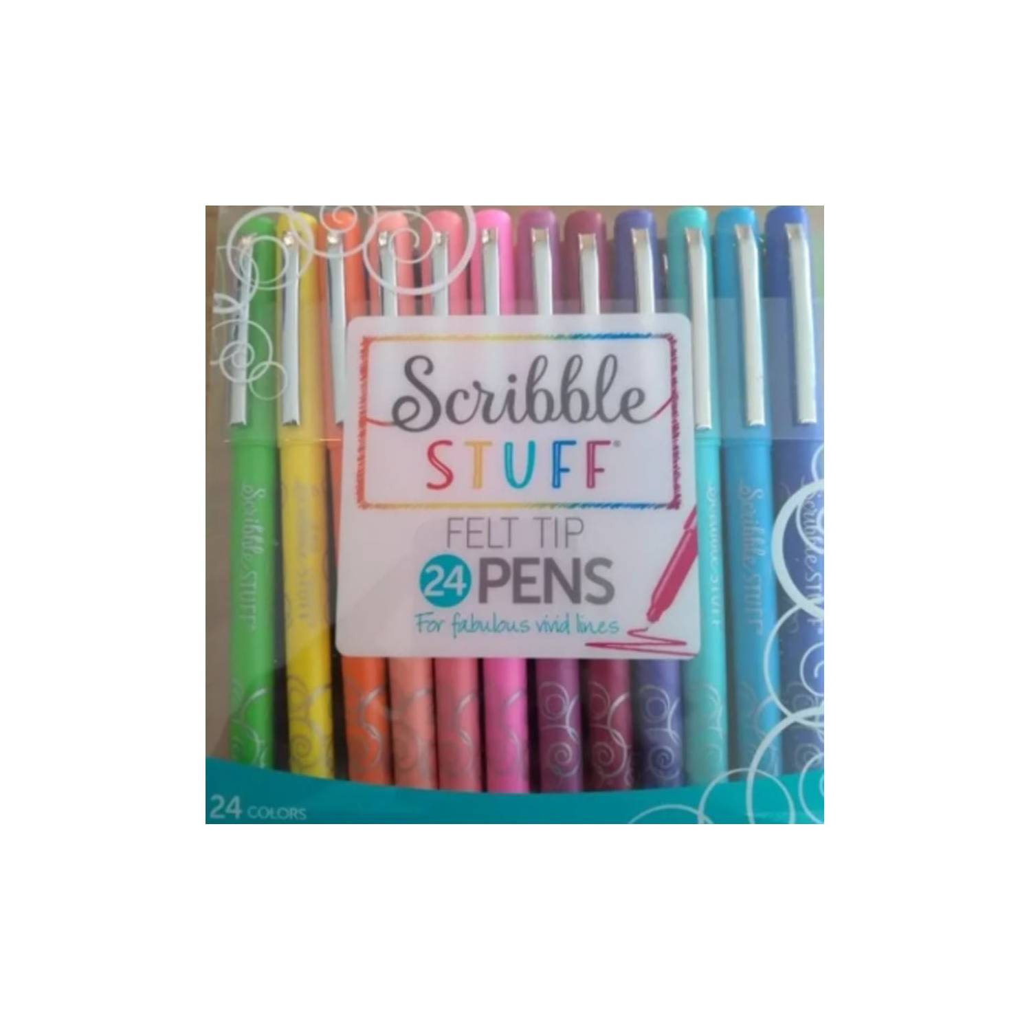 Scribble Stuff Pens, Felt Tip, 24 Colors