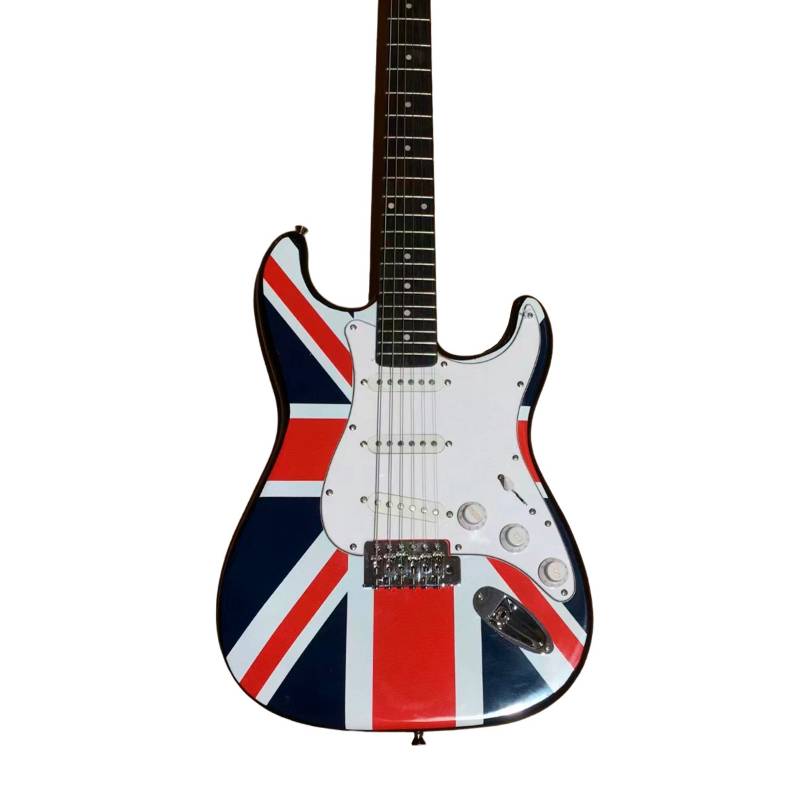 GENERICO - Guitarra eléctrica stratocaster bandera Inglesa marca Euro.
