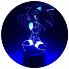 3DILUTION - Lámpara Visual 3d Sonic El Erizo Base Negra