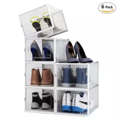 CARRY ALL - Pack 6 Cajas Organizadoras Zapatos Ropa Varios Apilables Plegables (M)