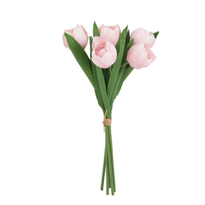 Ramo de tulipanes artificiales 6 x 19 cm blanco - Chantilly