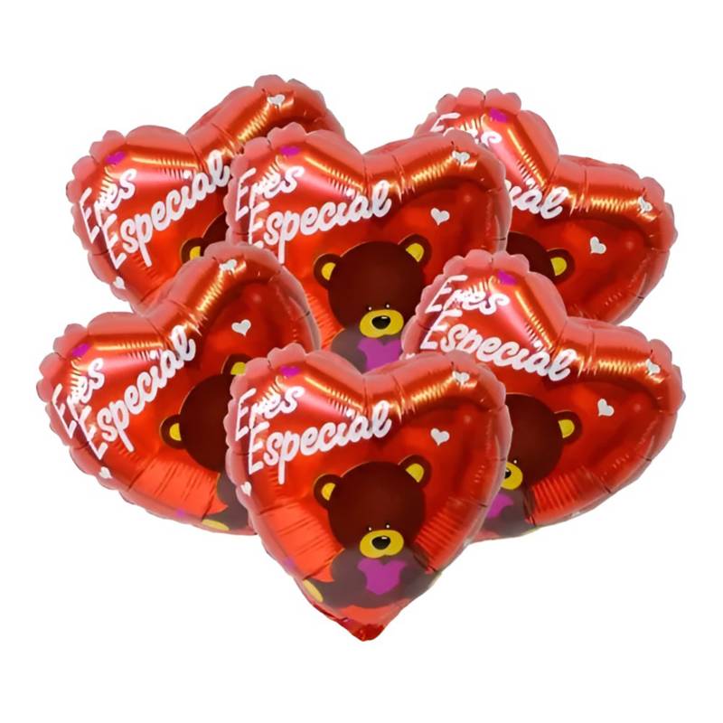 Globos corazon rojos decoración San Valentin