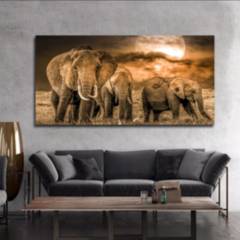 GENERICO - Cuadro Decorativo Elefantes 100x50