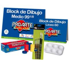 PROARTE - Pack Block y tempera Proarte