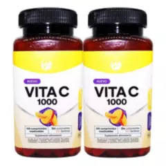 NATURAL FARM - Vitamina C 1000mg Nf 2 Frascos 240 Comp. Masticables 2x120