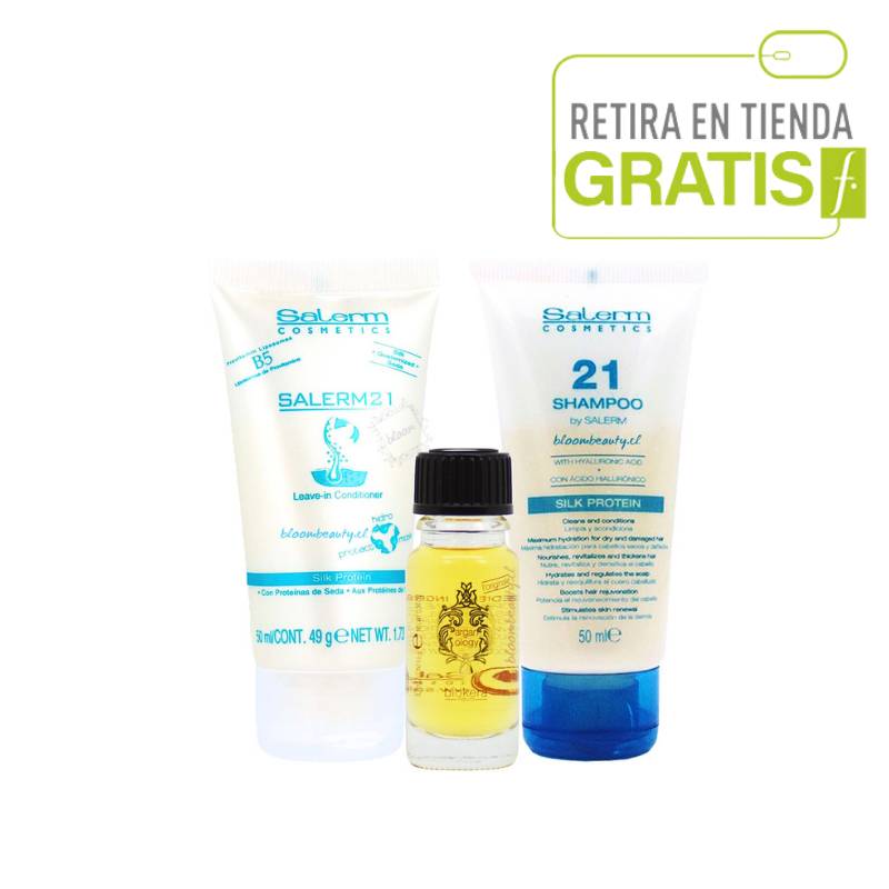 GENERICO - SALERM 21 Kit mini Shampoo + crema + aceite de argan biokera