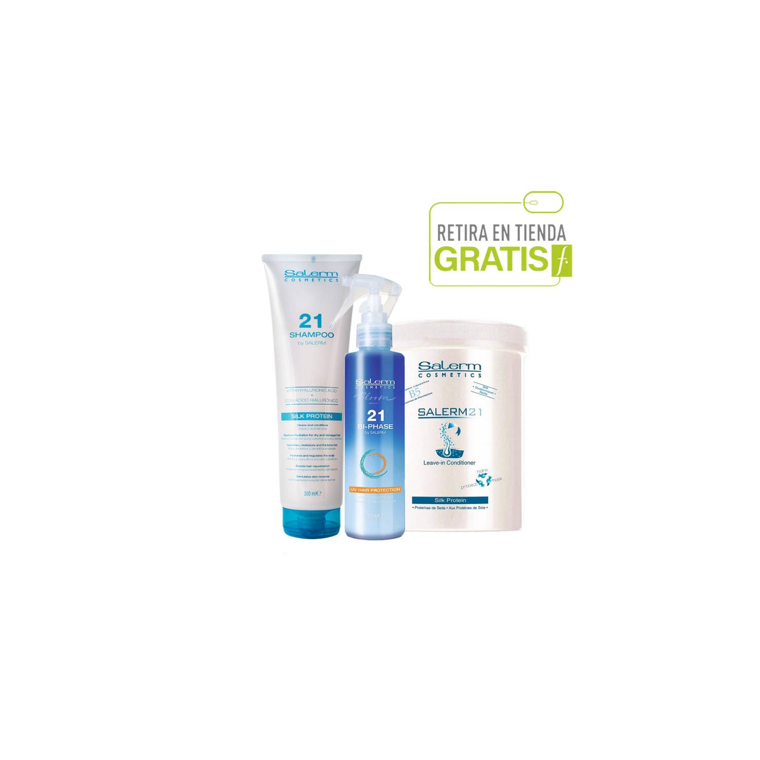 GENERICA SALERM Kit Shampoo + Bi-fase + Crema 1000 ML | falabella.com