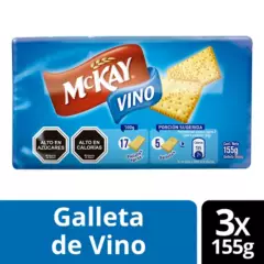 MCKAY - Galleta MCKAY® Vino 155g  Pack X3