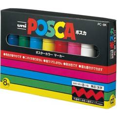 UNI POSCA - Set Marcadores Posca 8K 8 Colores Japonés - PC 8K8C