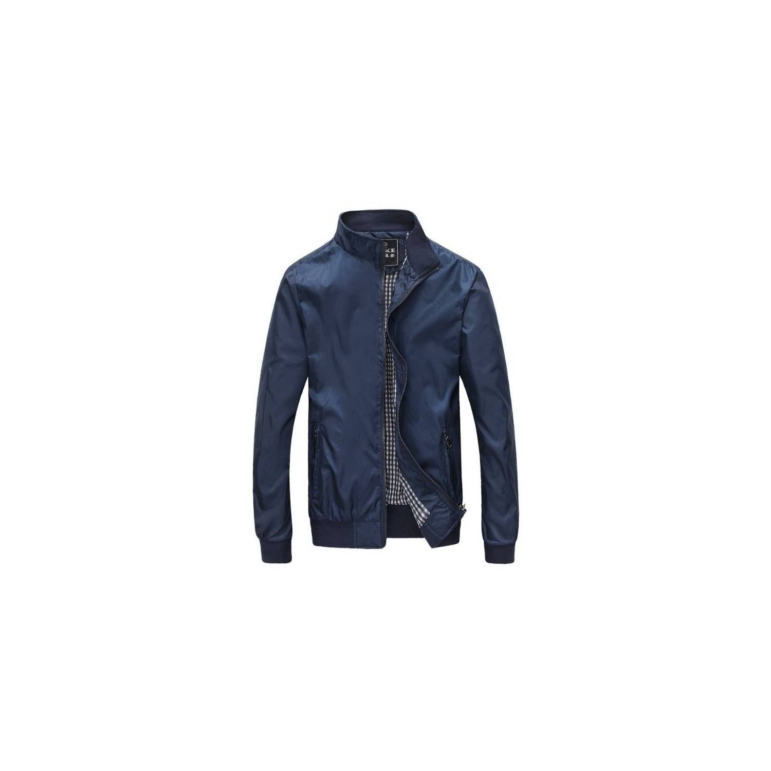 Chaqueta casual para hombre en poliéster-azul. GENERICO