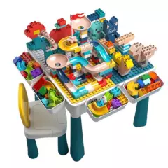 CRUSEC - Juguete Juego Infantil Con Legos Cajas Mesa Y Silla