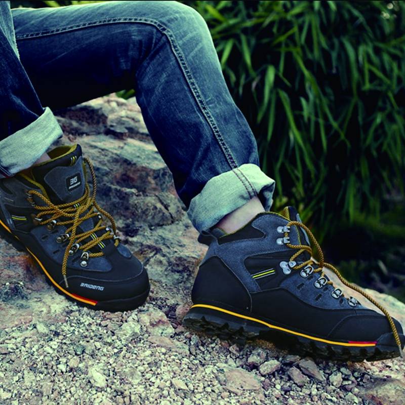 Botas de senderismo para hombre ?zapatos para montaña-negro VATYERTY