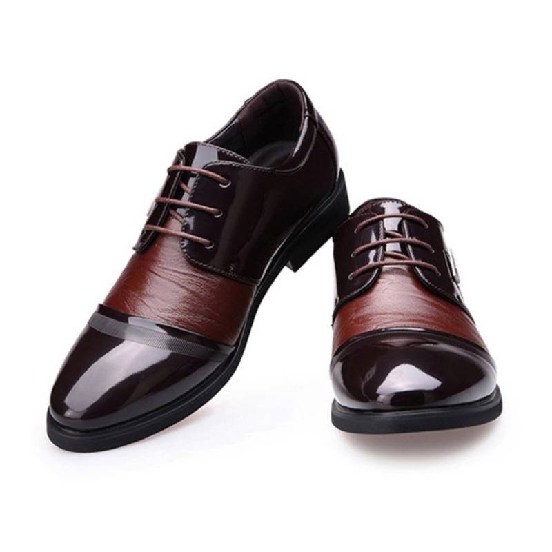 Zapatos de ecocuero para hombre dedo del pie de lazada negocios - marrón | falabella.com