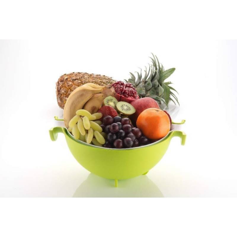 Bowl Rallador Colador Verduras Giratorio Escurridor Cocina