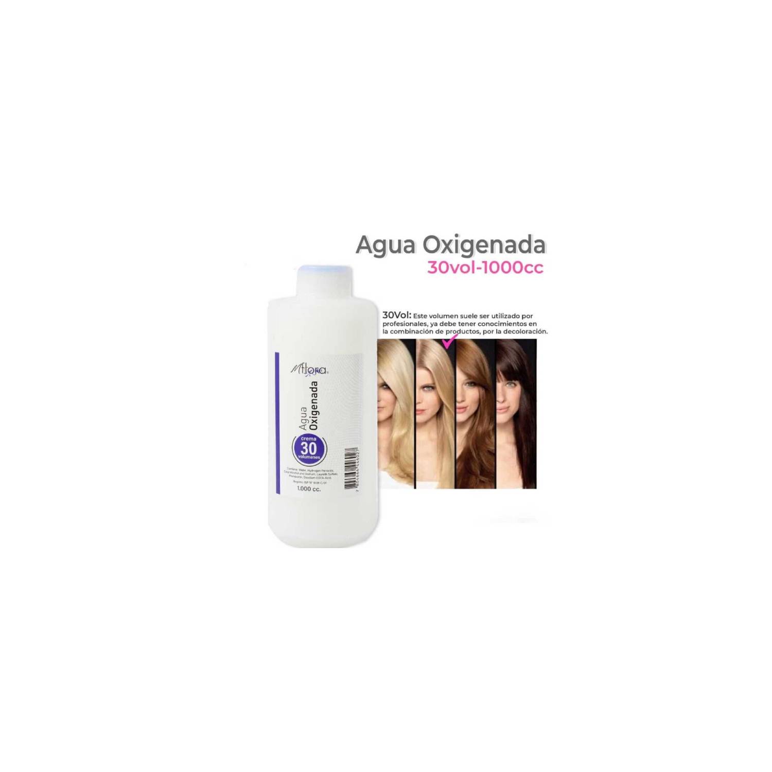 Agua Oxigenada 30 Volumenes en Crema 1000cc