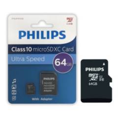 PHILIPS - Tarjetas de Memoria Micro SD 64 Gb Class 10 Ultra Speed