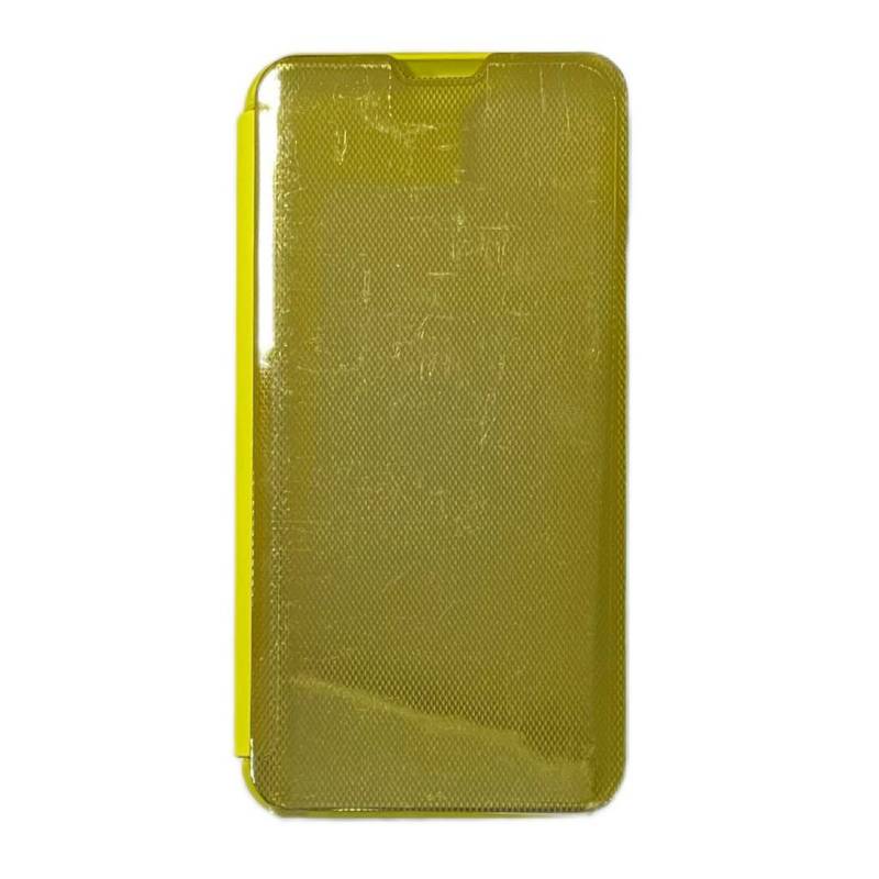 GENERICO - Funda tipo Clear View Cover para IPhone 11 Pro Max amarillo fluor