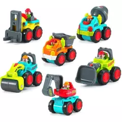 LIANYUN - Juego de coche para niños 6 vehículos de construcción