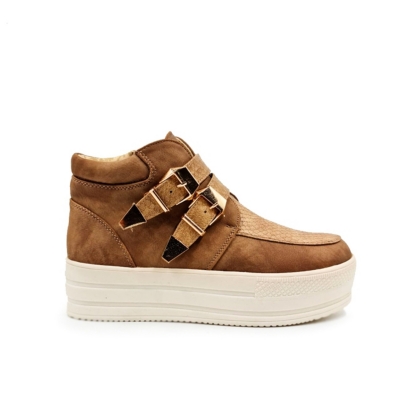 Zapatillas mujer con plataforma mujer color camel - Puntosalao