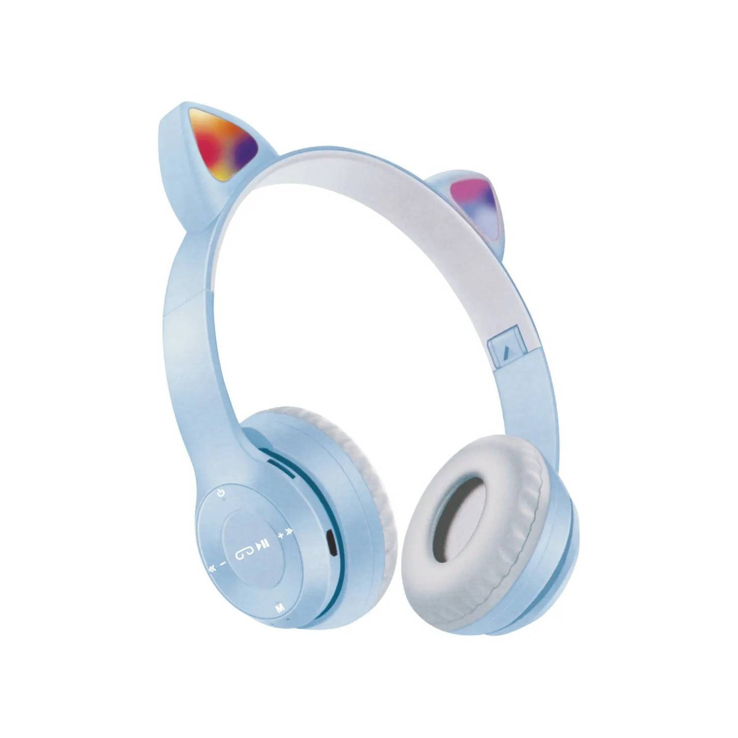 FIDDLER Aud fono Bluetooth Infantil Gato RGB Ajustable Azul