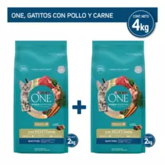 PURINA ONE - Pack Alimento seco para gato PURINA® ONE® Pollo y Carne 4kg