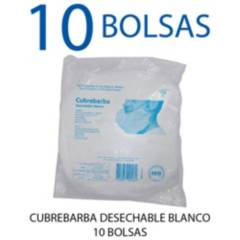 GENERICO - Cubrebarba Eglovex Desechable Blanco 10 Bolsas