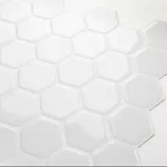 BRIKETO - Mosaiko Autoadhesivo Hexágono Blanco 1,2 mm