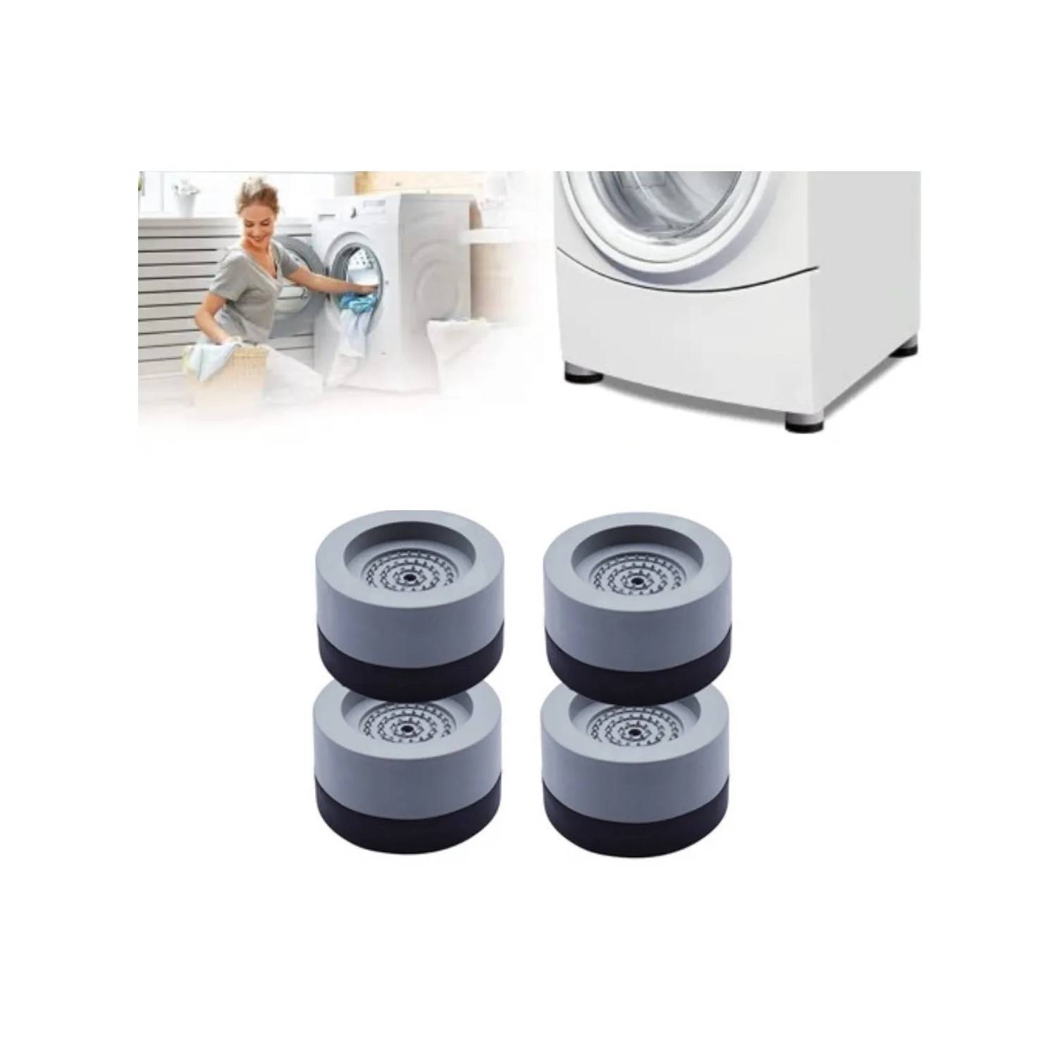 Paquete de 4 almohadillas vibración para lavadora que evitan , sacudidas,  almohadillas deslizantes p Sunnimix Pads anti vibración