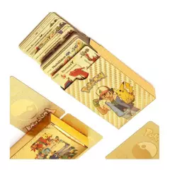 GENERICO - Cartas niños mazo 55 unidades doradas metalizadas Vmax