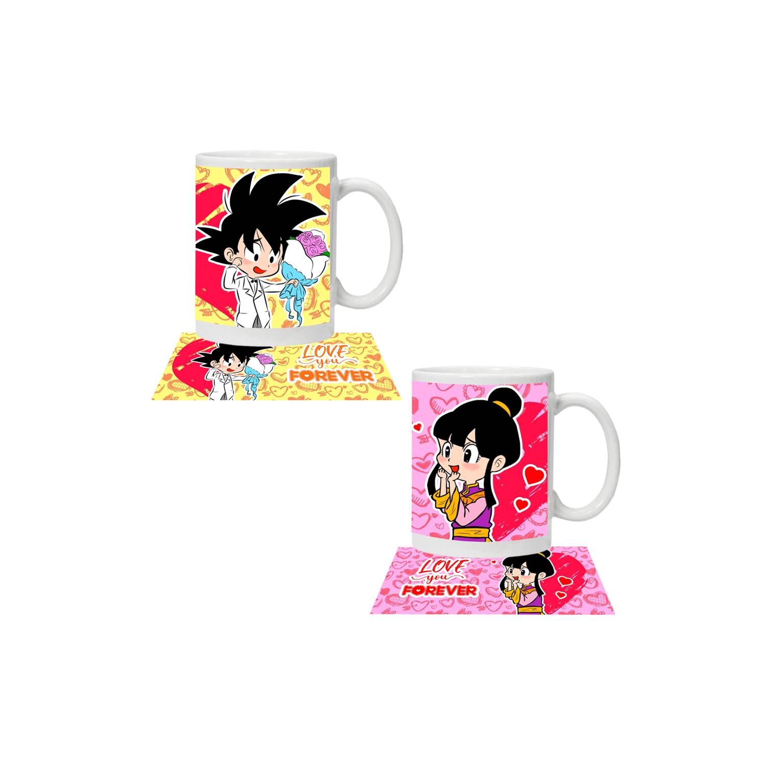 GRAFIMAX Pack Tazones Amor Dragon Ball Goku Y Milk Grafimax 