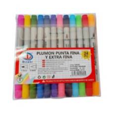 ARTIDIX - Plumon punta fina y extra fina 24 lápices