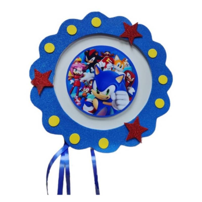 GENERICO Piñata Redonda Sonic para Cumpleaños