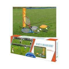 VADELL - Set de juegos 3 en 1 : Badminton, Tenis aluminio y Tenis plástico