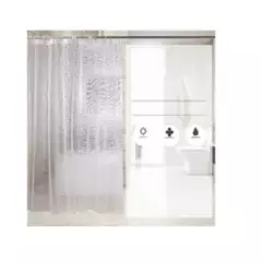 CARIBEE - Cortina Forro De Baño Transparente Impermeable + 12 Argollas