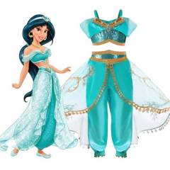 GENERICO - Disfraz de princesa jasmine de aladdin para niña