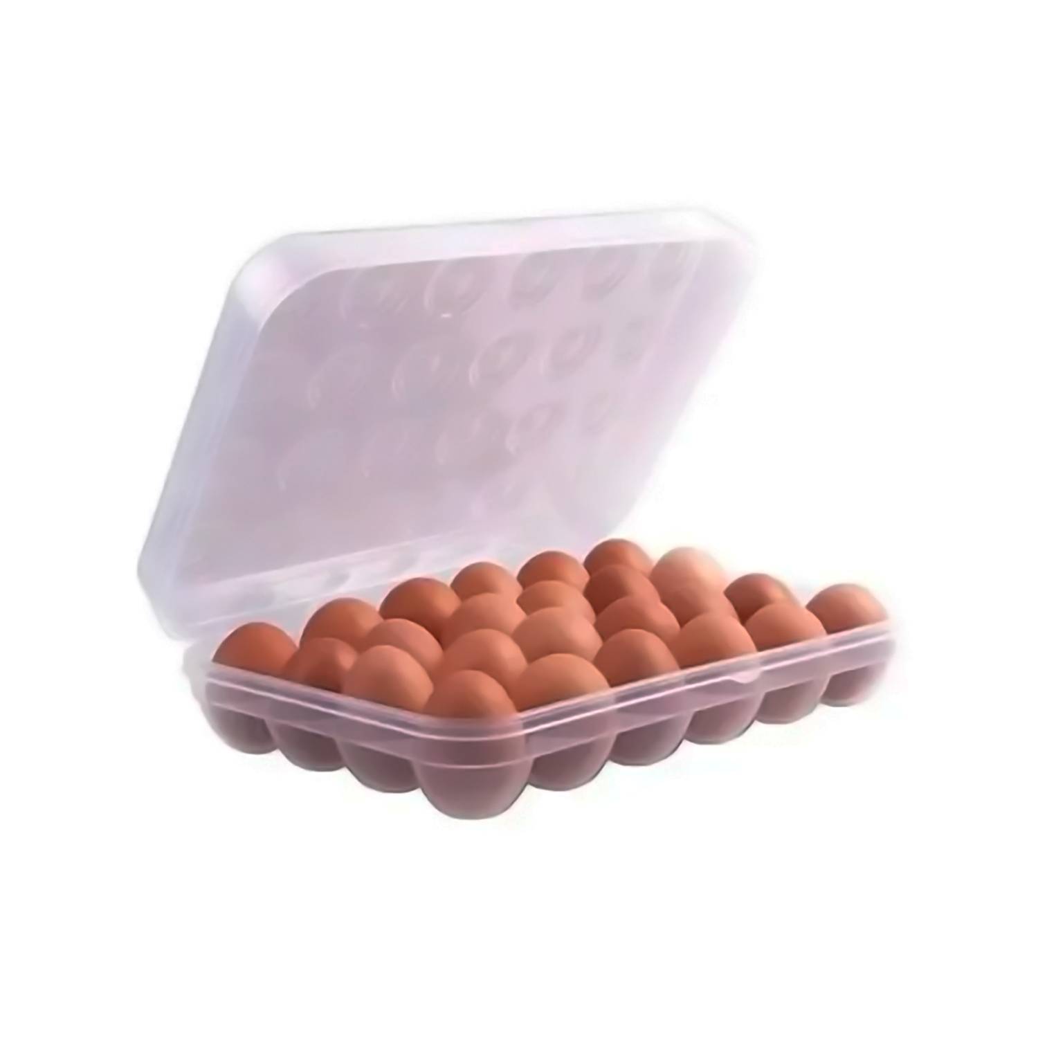 Huevera de plastico para 12 huevos con tapa Blanco