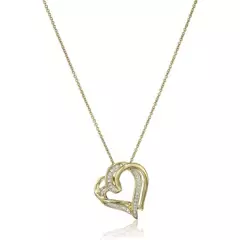 AMAZON - Collar De Corazón Doble Diamante Amazon Collection Exclusive