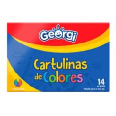 GEORGI - Carpeta de 14 Pliegos de Cartulina Colores Surtidos