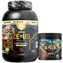 PALIKOS FITNESS - Pack Guerrero-1 Whey Protein Zeus 1 kg + Creatina apolo 300 g Vainilla
