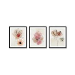 GENERICO - Galería de pared 3 cuadros 40x50 Acuarela Flores