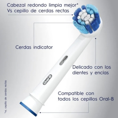 Cabezales de cepillo de repuesto compatibles Oral-B – Variedad de 6  unidades genéricos | Cabezales de cepillo eléctrico con cerdas Dupont |  Cabezales
