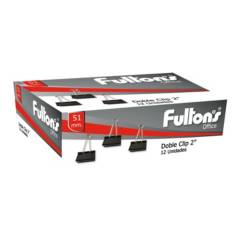 FULTONS - Clip Doble Negro 51 Mm Metalico Caja 12 Unidades Fultons