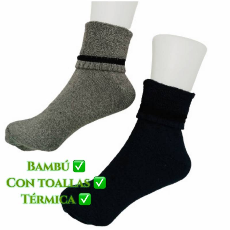 Calcetín térmico sin puño negro para hombre( 6 pares) 