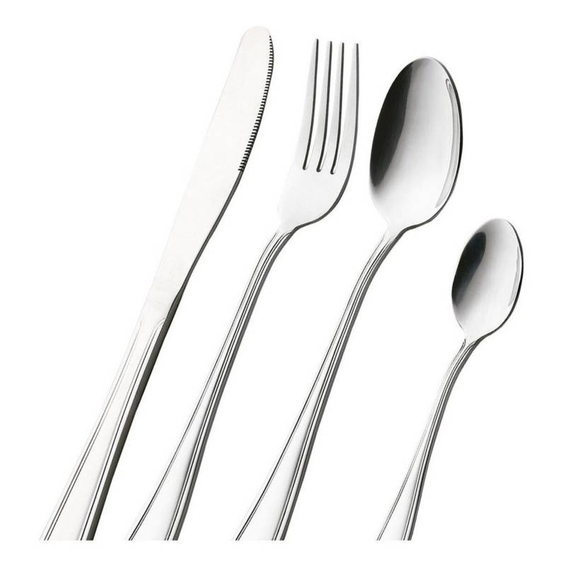 Cubiertos de cocina cuchillos tenedores y cucharas en soporte