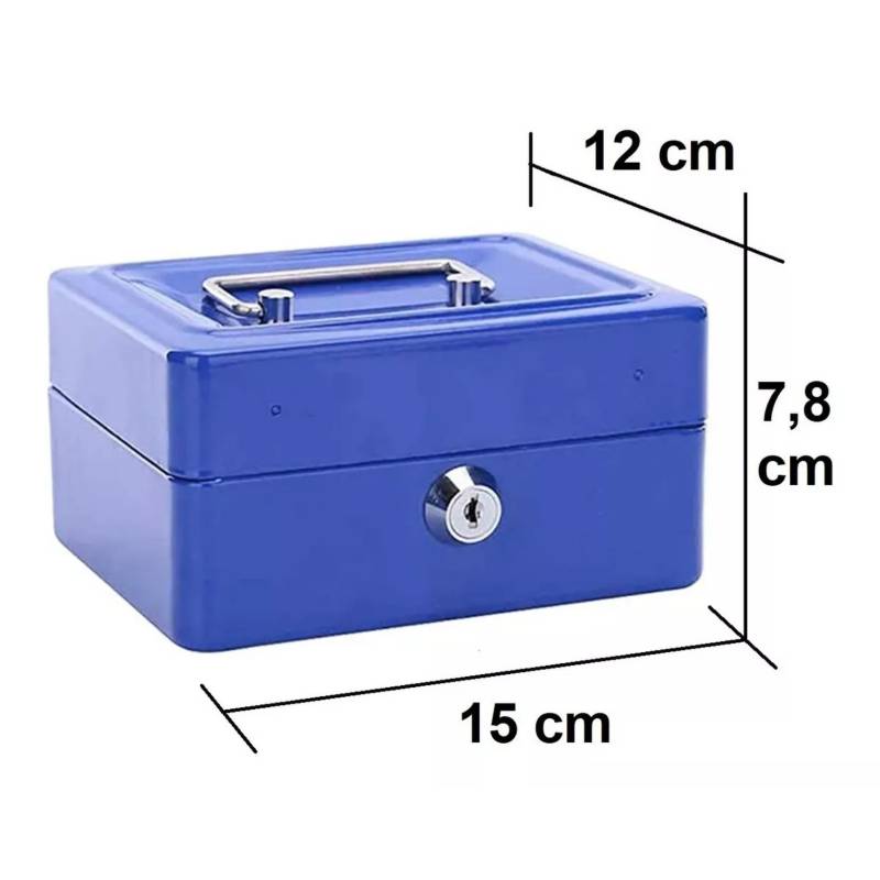 Mini Caja Fuerte Pequeña Caja Con Llave Caja Seguridad Metal GRIS.
