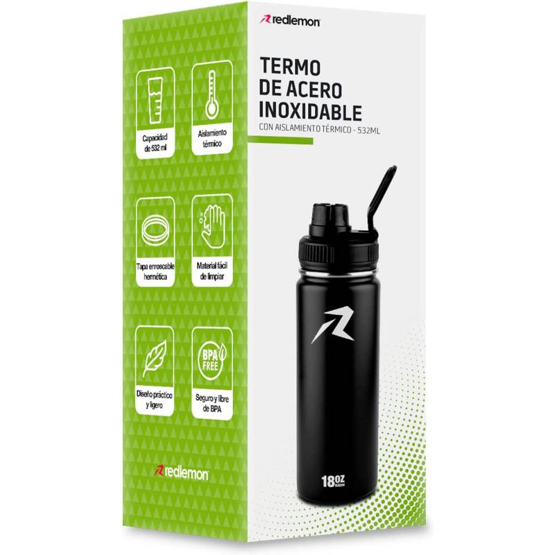 Termo para Cafe Agua Acero Inoxidable Botella 1 Lt Redlemon