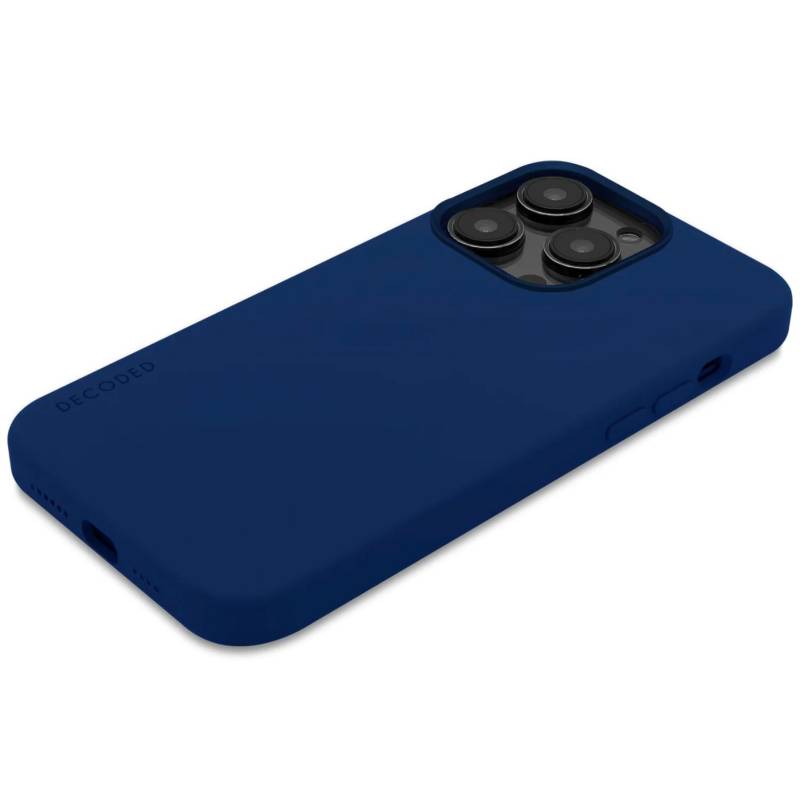 Funda silicona con MagSafe para iPhone 14 Decoded navy