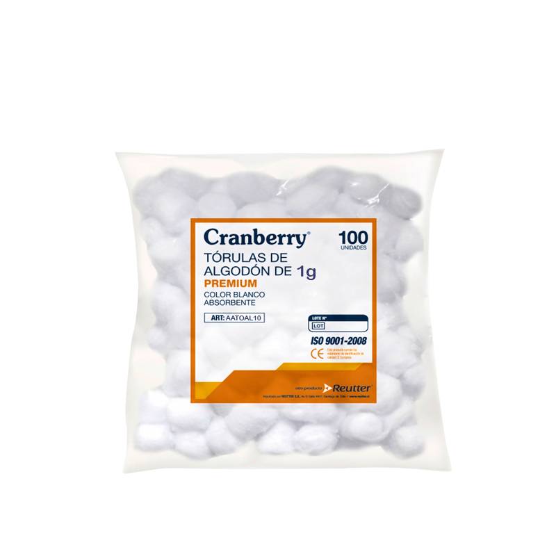 CRANBERRY - Tórula de Algódon 1 gr - 100 unidades - Cranberry
