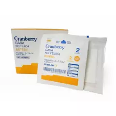 CRANBERRY - Gasa Estéril No Tejida 7,5x7,5 mts - 50 sobres- Cranberry